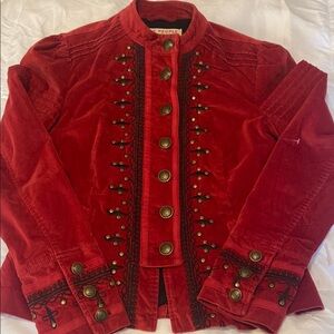 Red Velvet Free People Jacket. NWOT. Size XS.